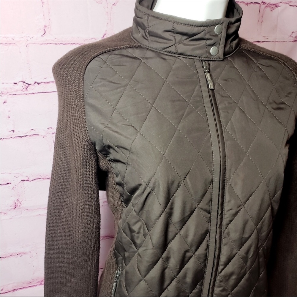 Saint James - Ribbed Knit Quilted Zip Jacket - L